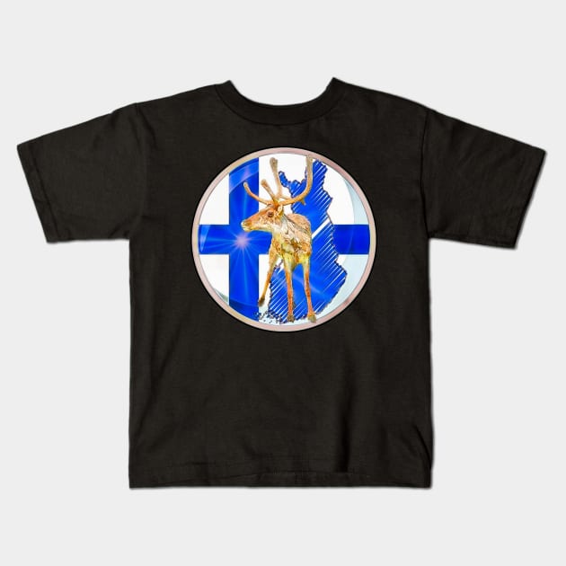 Reindeer finland Kids T-Shirt by UMF - Fwo Faces Frog
